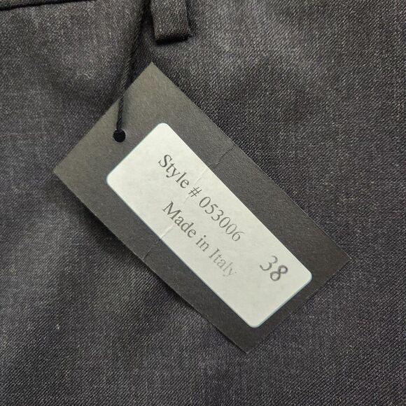 Patrick James Men 38 Black Wool Tollegno 1900 Super 100s Unhem Dress Pants NWT - Picture 6 of 14